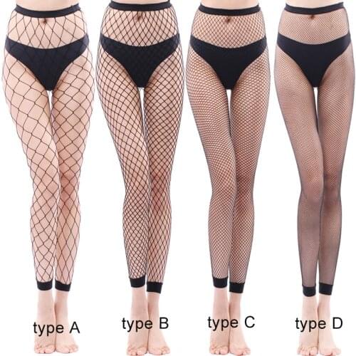 Womens Sexy Hollow Stockings Lingerie Bodysuit Mesh Stockings Fishing 9-Point Leggings Fishnet Bodystocking