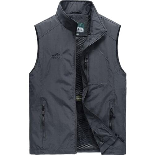 Mens Vests Mens Summer Sleeveless Vest Coat Spring Autumn Casual Outdoors Quick-drying Travels Waistcoat Vest Male Clothes 6XL