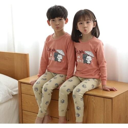 Winter Cartoon Boys Girls Pajamas Sets Cats Cartoon Cotton Children Clothing Boy Girl Sleepwear Nightwear Kid Teens Pyjamas Suit