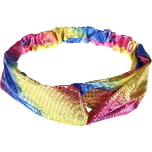 1PC Shiny Metallic Laser Hairband for Women Girls Colorful Headband Headwrap Turbans Cross Knotted Headwear Hair Accessories