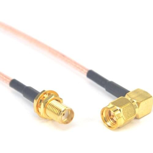 10 pcs/lot SMA Male Plug Right Angle to SMA Jack Female pin Connector 15cm RG316 Pigtail Cable