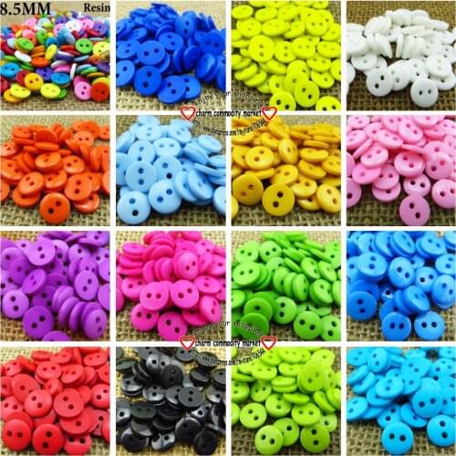 150PCS 8.5MM Round Color Mixed Single Dyed RESIN Buttons Brand Button Coat Boots Sewing Clothes Accessories R-135-3