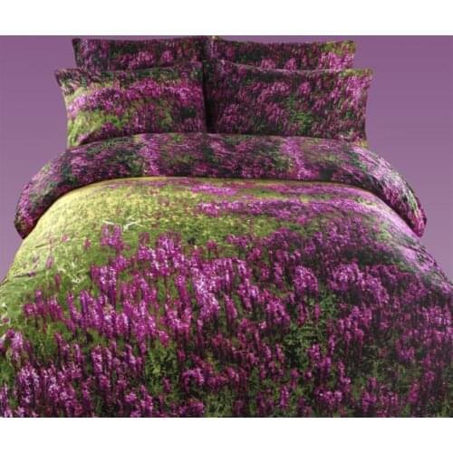 3D Purple Lavender Green Bedding set Queen size duvet cover sets bedspread 100 Cotton bed sheets linen spread quilt bedset mauve
