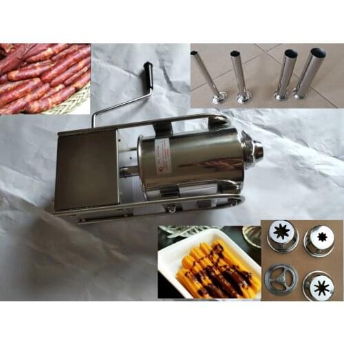 3L Commercial Horizontal Spanish churrera churro maker filler churros making machine with Nozzles filler sausage stuffer machine