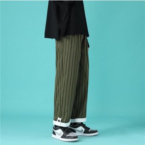 Streetwear Stripe Pants Mens 2021 Corduroy Man Korean Straight Harem Pants Trousers Korean Hip Hop Woman Sweatpants Trousers 3XL