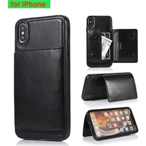 For iPhone 12 Mini 11 Pro XS Max XR X 8 7 6 6s Plus SE 2020 Case Luxury Retro PU Leather Wallet Multi Card Holders Cover Funda