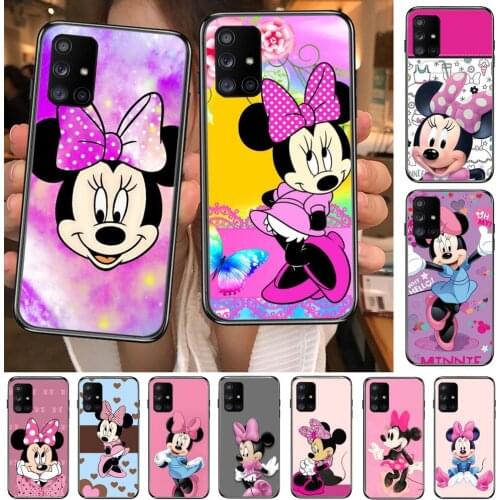 Pink Disney Mouse Minnie Phone Case Hull For Samsung Galaxy A 50 51 20 71 70 40 30 10 80 E 5G S Black Shell Art Cell Cove