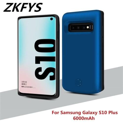 ZKFYS 6000mAh Charger Battery Cover For Samsung Galaxy S10 Plus Power Box Backup Back Clip Fast Battery Charging Case