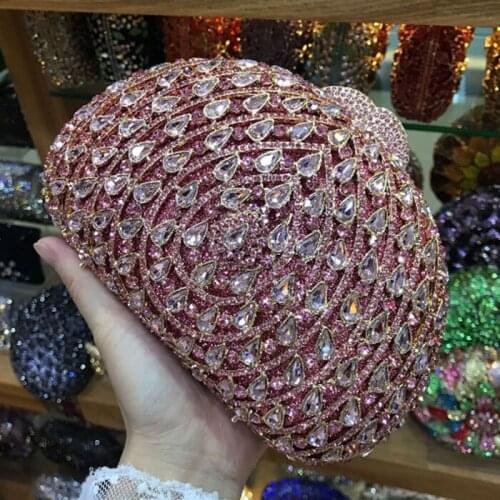 Black/pink/red/GOLD/silver Crystal Clutch Evening Bag For Women Metal Floral day Clutches Wedding Party Flower Handbag Purse