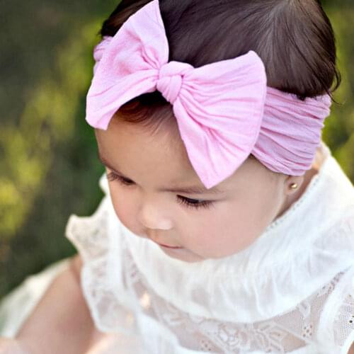 Baby Nylon Headbands Stretch soft nylon headwraps Newborn headband Kids hair bows CLASSIC knot nylon head wrap HB261D