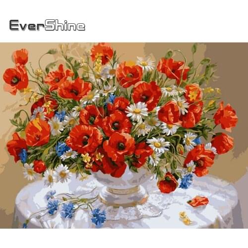 Evershine 5d Diamond Painting Flower Rose Diamond Mosaic Cross Stitch Floral Beautiful Red Diamond Embroidery Full Drill Crystal