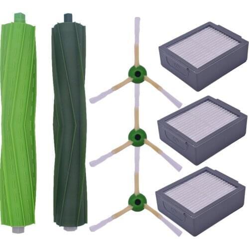 3 * Hepa filter + 3 * side brush + 2 * round brush for iRobot Roomba i7 E5 E6 i series robot vacuum cleaner accessories