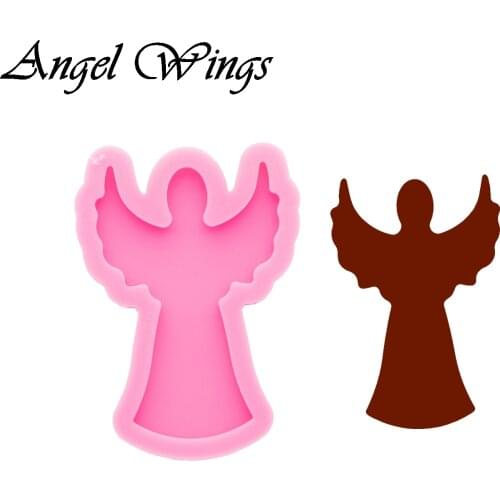 Angel shape Badge Reel As Well Silicone Molds DIY Jewelry Shiny Epoxy Resin Mould Custom Wholesale DY0335