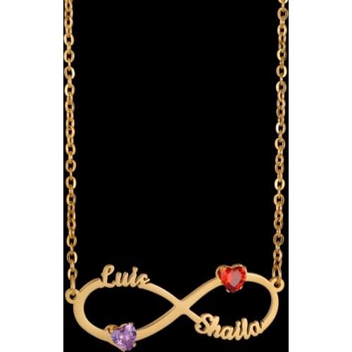 Customized Nam Birthstone Necklaces Stainless Steel Personalized Rhinestone Beautiful Piercing Pearls Pendants Jewelry Gifts