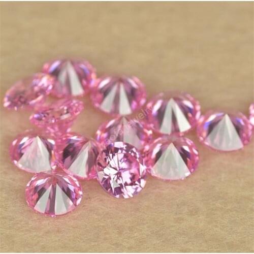 Sale 3~20mm 5A Pink Red Loose Lab Created Gems Cubic Zircon Round Shape Cut CZ Stone For Jewelry DIY