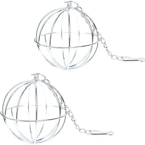 Rabbit Hay Feeder Hanging Grass Rack Ball Stainless Steel for guinea pig 2-Pack N0PA