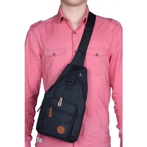 Hot Sale Men Crazy Fabric Casual Fashion Chest Single Handle Bag Design One Shoulder Strapped Handbag Cross-Body Bag Men