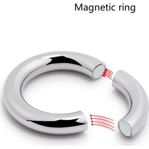 7 size for choose Heavy Duty male Magnetic Ball Scrotum Stretcher metal penis cock lock Ring Delay ejaculation BDSM Sex Toy men