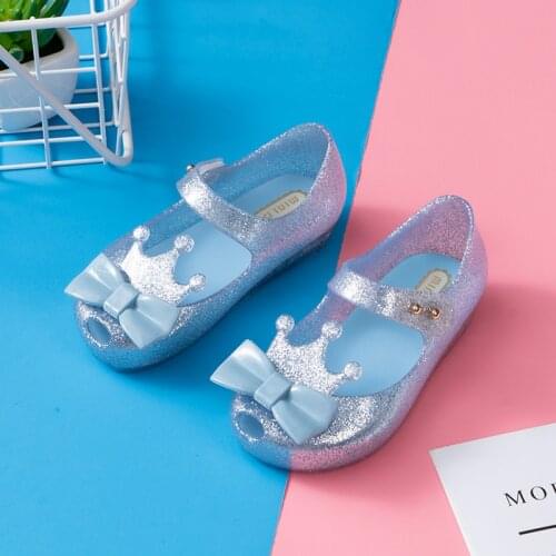 Mini DD 2020 Children Cute Sandals Beach Shoes New Girl Jelly Sandals Crown Summer Soft Sandals Melissa Toddler Shoes DD001