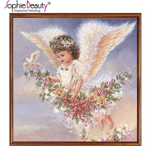 Sophie Beauty Diy Diamond Painting Full Square Cross Stitch Handcraft Love Flower Cute Angel Needlework Handicraft Mosaic Kit