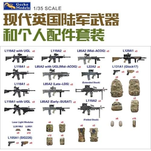 Gecko 1/35 modern British Army weapons and personal accessories kit 35GM0026
