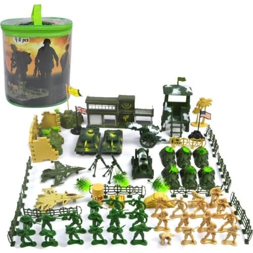 90pcs/lot DIY Military Model Toy Soldier Man Scene Military Soldier Model Set