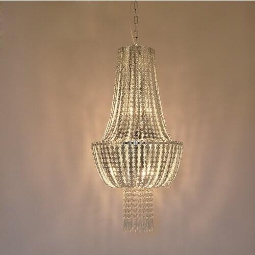 New post-modern minimalist luxury metal crystal ceiling chandeliers Nordic living room villa duplex floor atmosphere led lamps