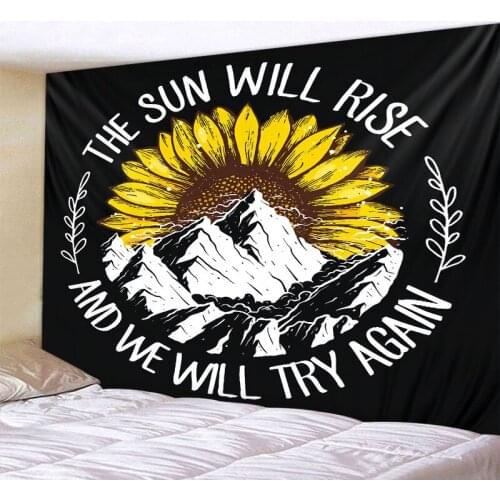Sunflower Mountain Tapestry Sun Moon Starry Sky Astronaut Tapestry Butterfly Sun Witchcraft Divination Psychedelic Decoration