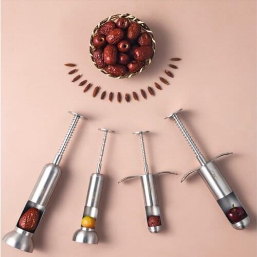 Stainless Steel Durable Cherry Pitter Red Jujube Olive Fruits Seed Remover Silvery Kitchen Gadgets