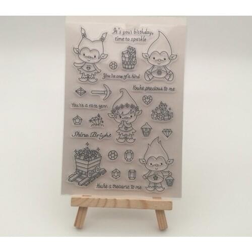 Cute gem spirit transparent Silicone stencil for DIY Scrapbooking photo album decorative sheets