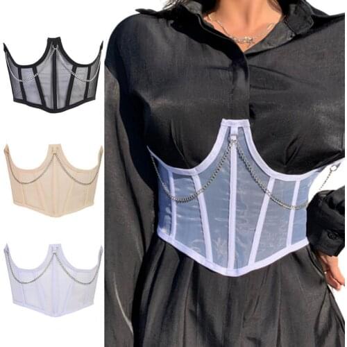 Dropshipping Mesh Stitching Temperament Belt Chain Irregular Slimming Tummy Corset Waist Band for Daily Wear