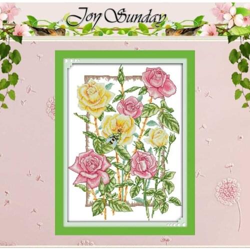 Rose counted Cross Stitch 11CT 14CT Cross Stitch Set Wholesale DIY flower Cross-stitch Kit Embroidery Needlework