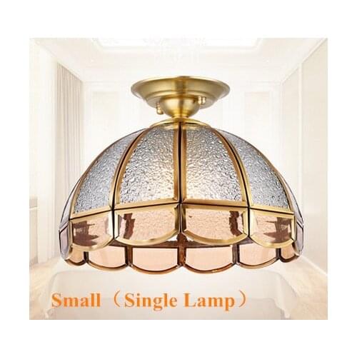 Modern copper&diamond glass Ceiling lights Europe handwork indoor E27 LED small single lamp for porch&pavilion&stairs BRSXDD014