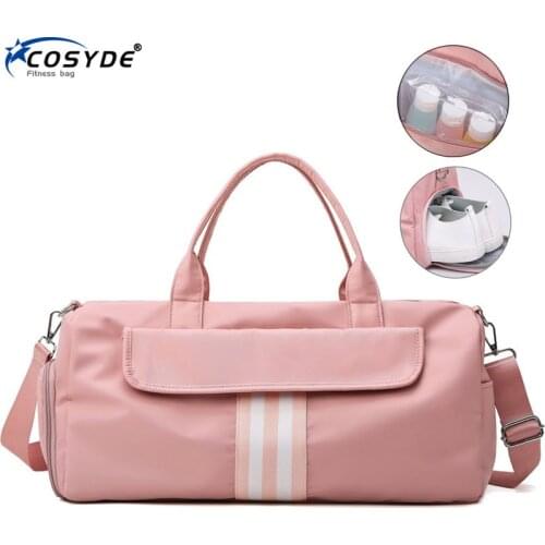 Dwterproof Water Gymnasium Sports Bag Striped Fitness Bags Of Womens Mens Travel Training Bag For Shoes Shoulder Sac Sports