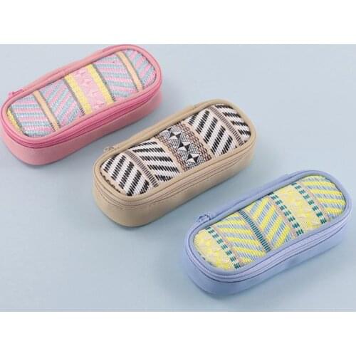 National Patchwork Color Makeup Pouch Women Cosmetic Bag Portable Make Up Bag Pencil Case Neceser Mujer Toiletry Bag Cosmetics