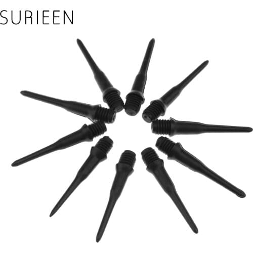SURIEEN 100 Pieces Of Black Nylon Soft Tip Points Fit For Soft Tip Darts Electronic Darts With 2BA Screw Thread Dart Accessories