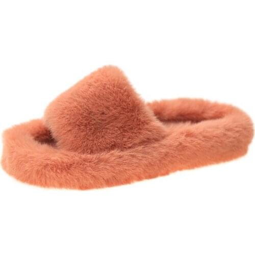 Women shoes Woman Slippers New Winter Fashion Shoes For Women Platform Slippers Faux Fur Warm Shoes Female Slides Variety colors
