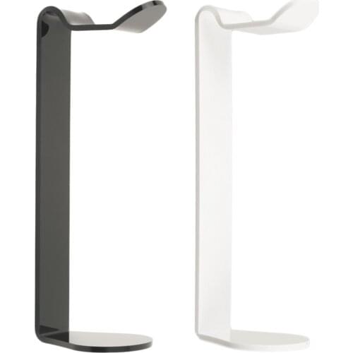 Convenient Acrylic Earphone Headset Hanger Holder Headphone Desk Display C-Shape Stand 250mm Black Solid Universal