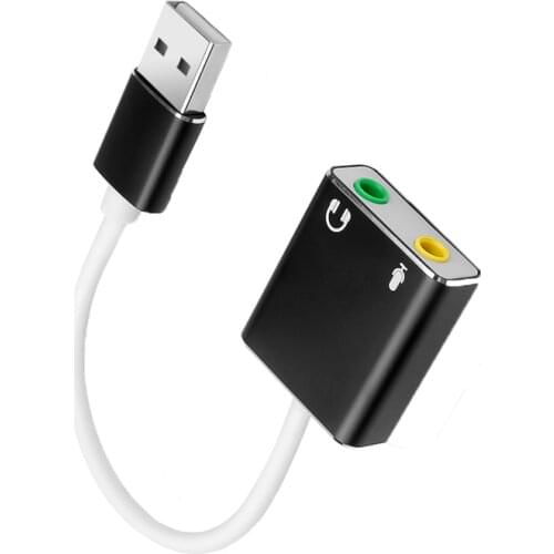 External USB Sound Card USB to Headphone Virtual 7.1 3D Stereo USB Audio Adapter Sound Card for Mac OS X Windows