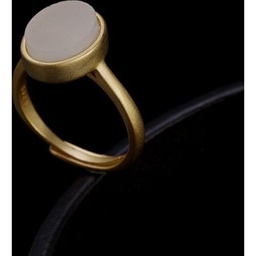 New 100% S925 sterling silver fashion jewelry inlaid matte natural white stone, high quality ladies ring womans rings