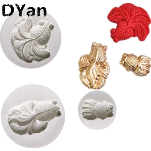 Goldfish Silicone Mold Sugar Art Fondant Mold Dry Pez Embossing Mold Sugar Art Chocolate Mold Goldfish A1585-A1587