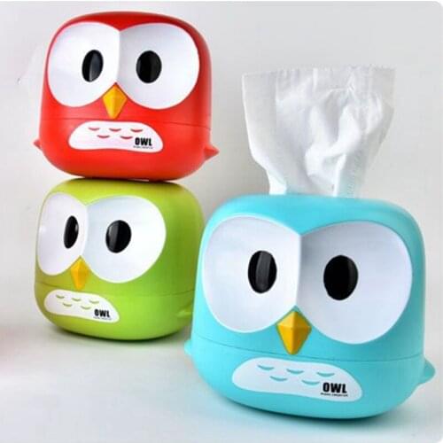 1Pcs Creative Owl Paper Towel Tube Cart Sturdy And Durable Cartoon Owl Roll Paper Bathroom Office Plastic Big Eyehawk Tissue Box