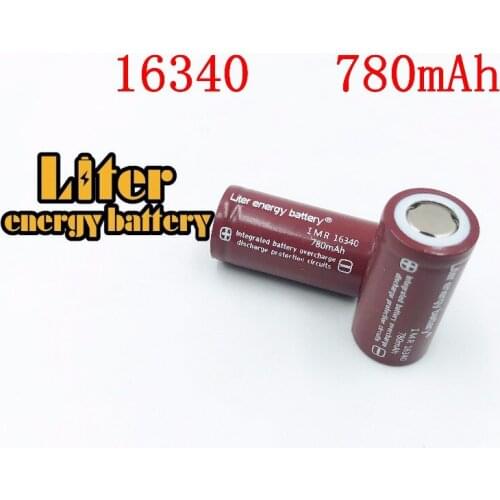 10 pcs / Liter energy battery RCR 123 16340 780mAh 3.7V Li-ion Rechargeable Battery Lithium Batteries with Retail Package