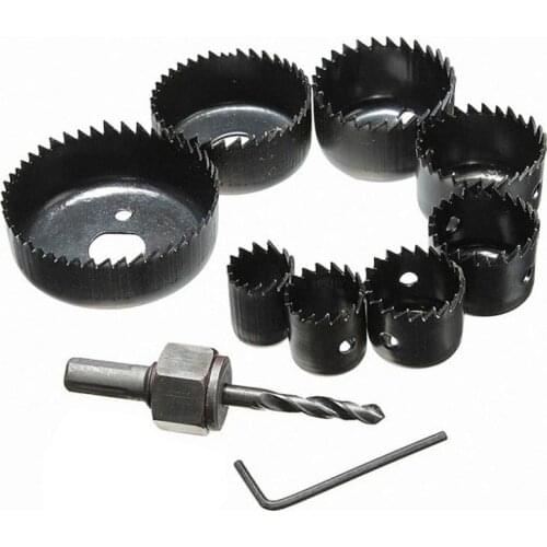 11Pcs Metal Sheet Alloys DIY Hole Saw Bit Cutting Set Kit 19-64mm Wood Sheet Metal Alloys Circular Round Case Drill Bits Wood