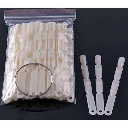 150tips/pack Nail Art Tips Sets Sticks Board Fan shap Display Tools Polish Gel Practice Natural Color Chart,**150 nail Display
