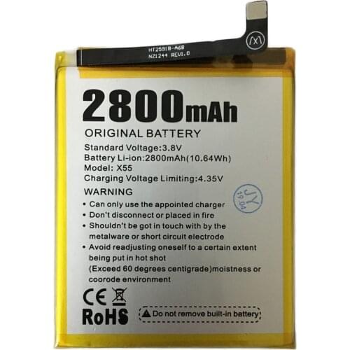 2pcs/lot 2800mAh Mobile Phone Battery For DOOGEE X 55 X55