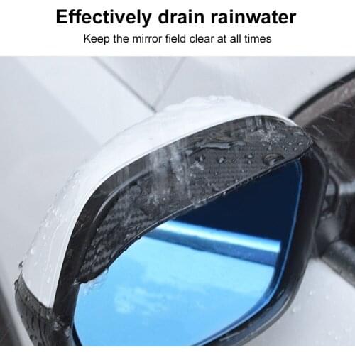2PCS Universal Car Rear View Mirror Rain Cover Sun Visor Eyebrow Carbon Fiber Side View Mirror Rain Guard Auto Accessories