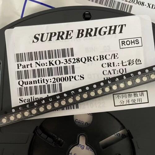 2000pcs 3528 RGB LED BLACK SURFACE Full Color 1210 SMD LEDs 20mA ( Common Anode ) PLCC-4 WATER CLEAR / DIFFUSED