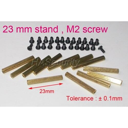 23mm (12pcs) brass stand / brace / puncheon with M2-4mm screw (24pcs) for security camera PCB module installation assembly