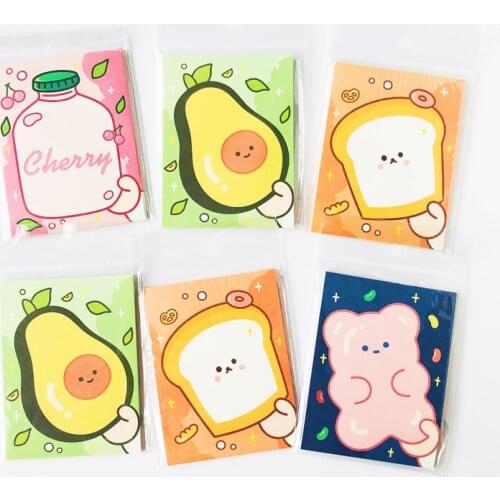 30 Sheets Cute Strawberry Cherry Avocado Bear Toast Memo Pad School Office Student Stationery